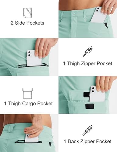 MAGCOMSEN Quick Dry Shorts Men Hiking Summer Shorts Cargo Work Shorts Outdoor Fishing Shorts Light Lake Blue,30 - Image 5