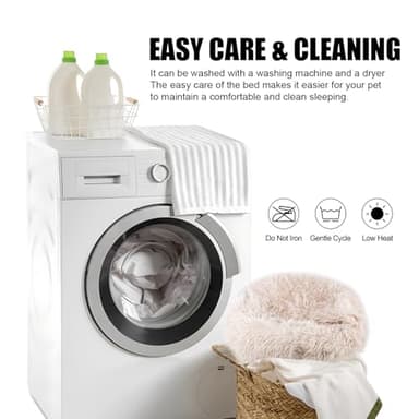 FORMYCATIE Cat Beds for Indoor Cats,Cat Cave for Puppy and Kitty,Calming Small Dog Bed for Small Dogs with Cover Cave,Cozy Warming Fluffy Washable Anti-Slip Pet Sleeping Bag(20 * 20inch,Beige) - Image 5