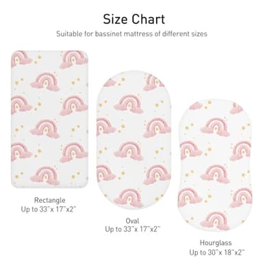 Bassinet Sheets, Bassinet Sheets for Baby Boy and Girl, Bassinet Sheet Neutral, Fit for Rectangle, Round, Oval, Hourglass Mattress, Flexible for Different Bassinet Pad/Mattress 4 Pack - Image 3