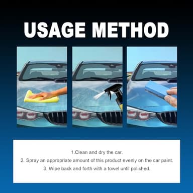 Car Coating Spray, Quick Effect Coating Agent for Car, Quickly Coat Car Wax, Car Scratch Wax Polish Spray Waterless Wash, Easy to Use (1set) - Image 8