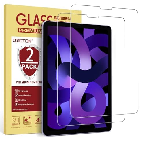 OMOTON Screen Protector for iPad Air 5th 4th Generation (Air 5/4, 10.9 Inch, 2022/2020) iPad Pro 11 Inch (2022/2021/2020/2019) Tablet - Tempered Glass, Case Friendly, Apple Pencil Compatible, 2 Pack - Image 1