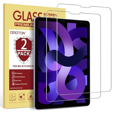 OMOTON Screen Protector for iPad Air 5th 4th Generation (Air 5/4, 10.9 Inch, 2022/2020) iPad Pro 11 Inch (2022/2021/2020/2019) Tablet - Tempered Glass, Case Friendly, Apple Pencil Compatible, 2 Pack - Image 1