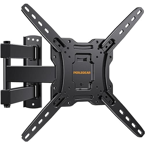 Perlegear Full Motion TV Wall Mount for 26-55 inch Flat or Curved TVs, Wall Mount TV Bracket with Articulating Arm, Swivel, Tilt, Extension, Corner TV Wall Mount Max VESA 400x400mm up to 60 lbs PGMFK3 - Image 1
