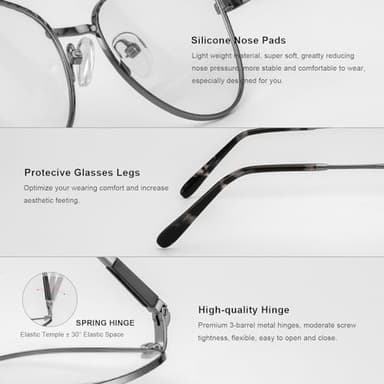 RB. Pilot Retro Cateye Reading Glasses for Women Blue Light Blocking Computer Glasses Spring Hinge Readers - Image 5