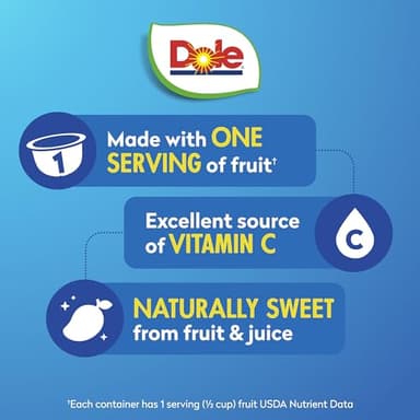 Dole Diced Mango in 100% Fruit Juice - Dole Fruit Bowls - 4 oz Fruit Bowls - 24 Pack - Image 3
