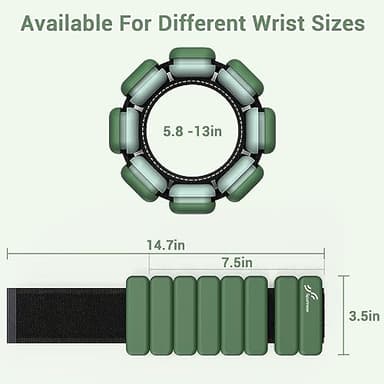 Sportneer Wrist & Ankle Weights for Women Men - 1 Pair (1 lb/2 lb Each) | Adjustable Weighted Bracelet Silicone Bangles for Yoga, Dance, Pilates, Cardio, Aerobics, Gym, Pool Exercises and Jogging (Deep Emerald, 2 LBS x 2) - Image 5