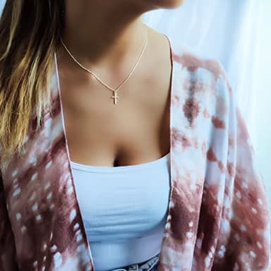 Annika Bella Small Cross Necklace, 925 Sterling Silver Faith Jewelry, Religious Tiny Pendant Charm Necklaces, Gift for Her (Silver) - Image 8
