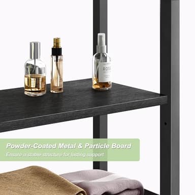 Kalrin Over-The-Toilet Storage Rack, 4-Tier Bathroom Organizer Shelf Over Toilet with Adjustable Shelf and Basket, Freestanding Space Saver Bathroom Shelves Above Toilet for Room (Pure Black) - Image 5