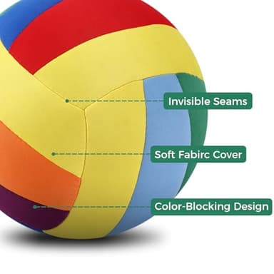LINKBOY Soft Volleyball Size 4 – Multicolor, Silent, Lightweight Indoor Ball for Kids and Practice Use - Image 7