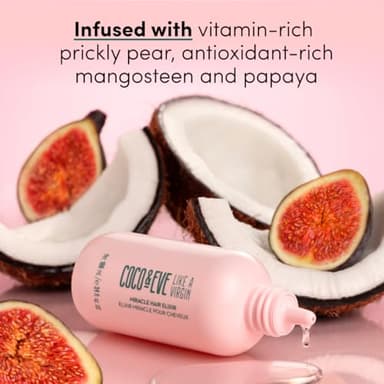 Coco & Eve Miracle Hair Elixir. Coconut Oil with Hyaluronic Acid Leave in Conditioner.Treatment for Dry Damaged Hair | Frizz control. Protects from Heat Styling - Image 5