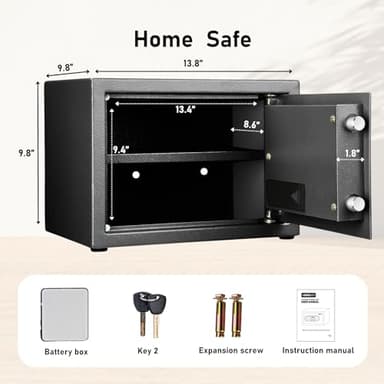 ISLANDSAFE Home Safe Box, Digital Small Personal Safes, caja fuerte, Security Money Closet Electronic Lock Box with Keypad for Pistol Cash Jewelry, Document, Hotel, Dorm, Office (0.8cuft Black) - Image 3