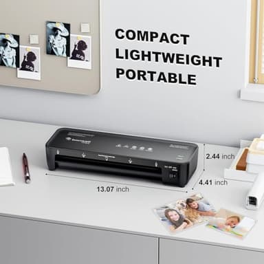Bonsaii Laminator, 9 Inch Thermal Laminator Machine with Never Jam Technology for Doc/Posters/Photo, Personal Laminating Machine Simple Convenient for Home, Office and School Black - Image 9