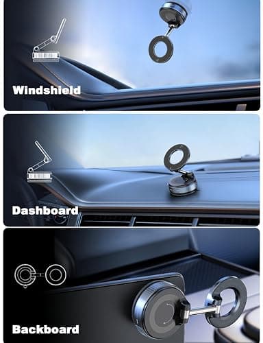 Upgraded 360° Nano Gel Vacuum Magnetic Phone Holder, Car Phone Holder for Magsafe[108+LBS Strongest Suction & 3000gf Strongest Magnetic], Suction Cup Phone Mount for Car/for iPhone 17 Pro Max - Image 2