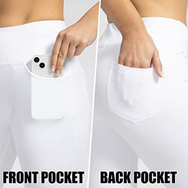G Gradual Women's Pants with 4 Pockets High Waist Work Pants Bootcut Yoga Pants for Women (White, Medium) - Image 3