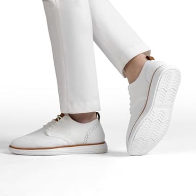 Bruno Marc Men's KnitFlex Craft Mesh Oxfords Sneakers Casual Dress Lace-Up Lightweight Walking Shoes,Size 8.5,6-White,SBOX2406M - Image 7