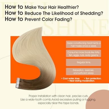 Full Shine Balayage Tape in Hair Extensions Human Hair Color 3/8/613 Brown And Blonde Tape in Extensions Remy Hair Extensions Tape ins 18Inch Seamless Invisible Straight Extension 50G 20Pcs for Women - Image 3