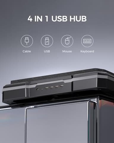 KeiBn Gaming Laptop Cooling Pad, Laptop Cooling Stand with 5.5inch External Cooling Fan, Rapid Cooling Laptop 15.6-19.3inch, Infinitely Variable Speed, 8 Height Stands, 4 USB Ports, Blue - Image 7