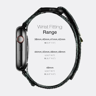 Nereides Compatible with Apple Watch Series 10 Band Series 9/8/7/6/5/4/SE/SE2/SE3, Nylon Sports Strap with Woven Design for 42mm/40mm/41mm/38mm (L, Green Came) - Image 2
