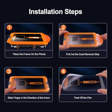 QsmQam for iPhone 16 Pro Max Screen Protector + Camera Lens Protector, [Military Grade Shatterproof], Ultra Top 9H+ Tempered Glass, Full Coverage Screen, with Automatic Dust Removal [2+2 Pack] - Image 7