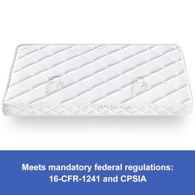 Pack and Play Mattress - 38" x 26"- Premium Knitted Fabric Playpen Mattresses, Safety Reinforced Play Yard Mattress - Fits for Graco & Baby Trend & Pamo Babe Playard, Firm Support and Comfort Foam - Image 4