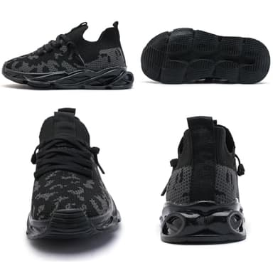DADAWEN Boys Girls Lightweight Breathable Sneakers Kids Tennis Shoes Athletic Running Shoes for Toddler/Little Kid Black US Size 10 M Toddler - Image 5