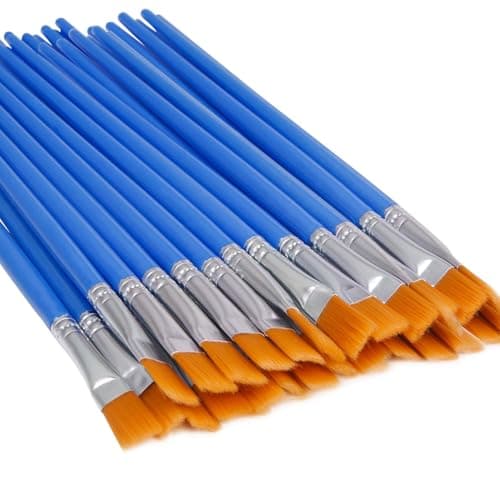 UPINS 30 Pcs Flat Paint Brushes, Small Brush Bulk for Detail Painting - Image 1