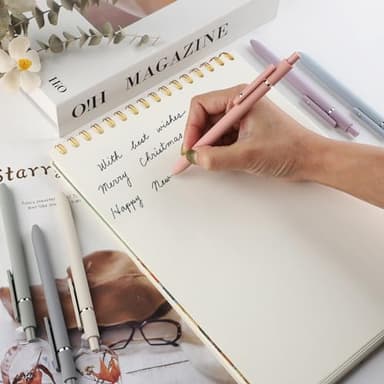 FIOVER Gel Pens - 6Pcs 0.5mm Fine Point Smooth Writing, Black Gel Ink Pens for Journaling Note Taking, Cute Aesthetic Office School Supplies Gifts for Women(6pcs Morandi) - Image 3