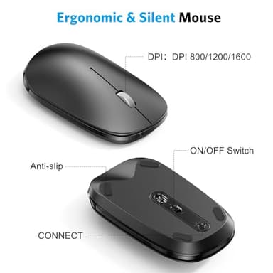 Bluetooth Keyboard and Mouse for Mac, OMOTON Wireless Multi-Device Keyboard with Numeric Keypad, Keyboard and Mouse Combo, for MacBook Pro/Air, iMac, iMac Pro, Mac Mini, Mac Pro - Image 3