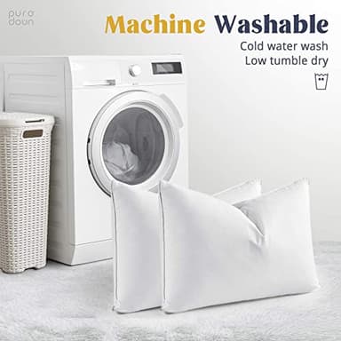 puredown® Goose Feathers and Down White Pillows with 100% Soft Cotton Cover, Bed Sleeping Hotel Collection Pillows Set of 2 King Size - Image 6