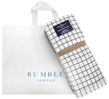 Bumble Kitchen Towels | 100% Cotton Dish Towels with Hanging Loop | 16"x 28" | 380GSM | Absorbent Kitchen Towel Set | 6 Pack, Gray - Image 6