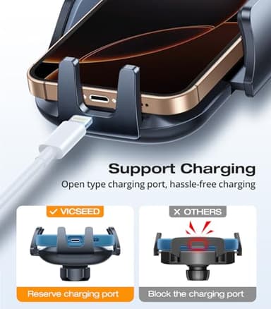 VICSEED Military-Grade Sturdy Car Phone Holder Mount, Upgraded Anti Shake Metal CD Slot & Air Vent Thick Case Friendly Phone Mount for Car Fit for iPhone 16 15 14 Samsung All Phones - Image 5