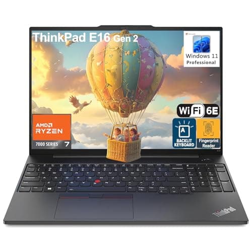 Lenovo ThinkPad E16 G2 Business Laptop Computer, 16" FHD+, AMD 8-Core Ryzen 7 7735HS (Beat i7-1360P), 32GB DDR5, 1TB PCIe SSD, WiFi 6E, Fingerprint Reader, Backlit Keyboard, Windows 11 Pro(Renewed) - Image 1