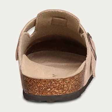 KIDMI Genuine Suede Clogs for Women Cork Footbed Sandals Leather Mules Potato Shoes with Arch Support - Image 6