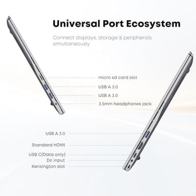 AE86 i5 Laptop PC丨24GB RAM 512GB SSD丨1920x1200 100% sRGB Display丨HDMI丨USB A x 3丨Dual Band WiFi BT5.0丨Long Lasting Battery丨Office 2024丨Win 11 Pro Notebook Computer for Business Student, Silver - Image 7