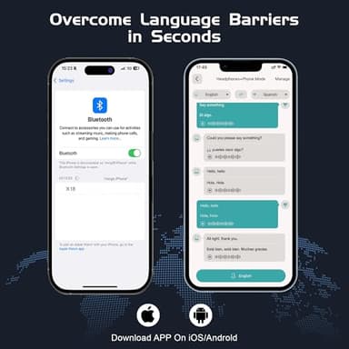 IAMJOY Language Translation Earbuds, 163 Two Way AI Translator Earbuds Language Translator OWS Earbuds Real Time 3-in-1 Online Translator Device with APP Fit iOS ＆ Android for Travel Business Learning - Image 7