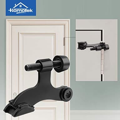 HOMOTEK 8 Pack Hinge Pin Black Door Stopper,Adjustable Deluxe Heavy Duty Door Stopper 2-1/2"x1-3/4”,with Black Rubber Bumper Tips - Image 5