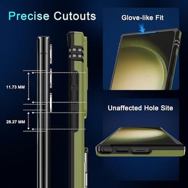 DEERLAMN Case for Samsung Galaxy S25 Ultra with Slide Camera Cover+Screen Protector (1 Pack), Rotated Ring Kickstand Military Grade Shockproof Protective Cover-Olive Green - Image 7