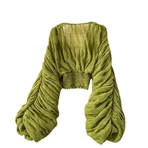 Bell Sleeve Tops for Women Dressy Tops for Evening Wear Lace Blouses for Women (Green,One Size,One Size) - Image 1