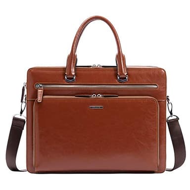 BOSTANTEN Briefcases for Men Messenger Bag Genuine Leather Laptop Bag 15.6 inch Office Work Tote for Buisness Travel - Image 8