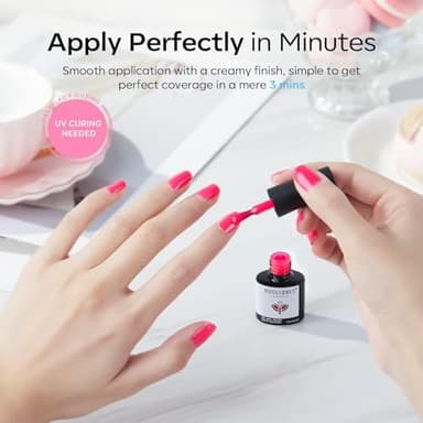 modelones Pink Gel Nail Polish Set 6 Colors, Hot Pink Tones Neon Pink White Gel Polish Magenta Light Soft to Dark 2025 All Seasons Halloween LED Nail Art for Nail Lovers Gift Salon DIY Starter Kit - Image 6