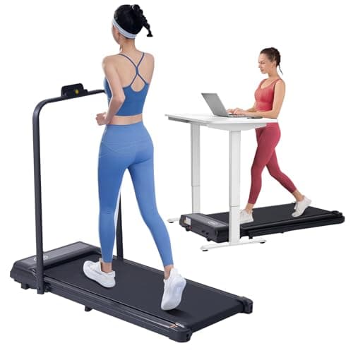 Treadmill with Handles, Folding Foldable Electric Treadmills for Home Small, 3.0HP Walking Pad Treadmills with Handle Bar, 3 in 1 Under Desk Treadmill with Remote Control, LED Display, 300LBS Capacity - Image 1