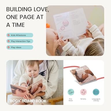 Tiny Land Montessori Toy Set for Babies 7-9 Months Senser Play Kit - 5-in-1 Wooden Learning Toys with Object Permanence Box, Sensory Ball, Stacking Cups and Mirror Puzzle,Body Board Book - Image 6