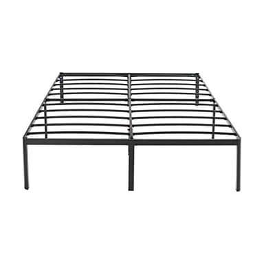 Amazon Basics Sturdy Heavy-Duty Non-Slip Platform Bed Frame King Size Storage, Steel Slat Support, Noise Free, Easy Assembly, 18 Inch Black - Image 3