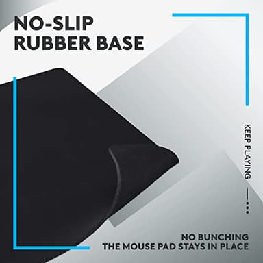 Logitech G640 Large Cloth Gaming Mouse Pad, Optimized for Gaming Sensors, Moderate Surface Friction, Non-Slip Mouse Mat - Black - Image 5