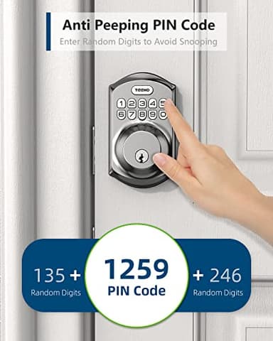 TEEHO TE001 Keyless Entry Door Lock with Keypad - Smart Deadbolt Lock for Front Door with 2 Keys - Auto Lock - Easy Installation - Satin Nickel - Image 7