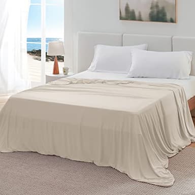 Bedsure Beige Cooling Blanket Queen Size for Hot Sleepers - Summer Cold Blanket for Queen Size Bed with Rayon Derived from Bamboo, Ice Cool Cold Arc-Chill Thin Summer Bedding Essentials, 90x90 - Image 8