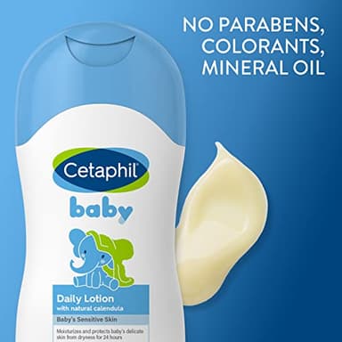 Cetaphil Baby Daily Lotion with Organic Calendula |Vitamin E | Sweet Almond & Sunflower Oils |13.5 Fl. Oz - Image 4