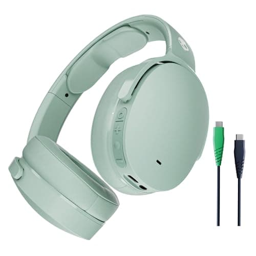 Skullcandy Hesh ANC Wireless Over-Ear Bluetooth Headphones with Charging Cable, Active Noise Cancelling, Up to 22 Hrs Battery, Foldable Lightweight Design, Microphone for iPhone Android - Preppy Sage - Image 1