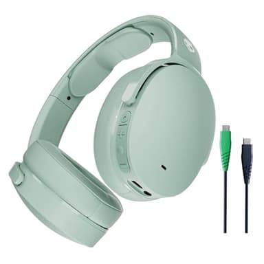 Skullcandy Hesh ANC Wireless Over-Ear Bluetooth Headphones with Charging Cable, Active Noise Cancelling, Up to 22 Hrs Battery, Foldable Lightweight Design, Microphone for iPhone Android - Preppy Sage - Image 1