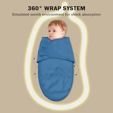Cute Castle 3-Pack Baby Swaddle Sleep Sacks - Newborn Swaddle Sack - Ergonomic Baby Swaddles Blanket Warp for Boys and Girls - Baby Essentials (0-3 Months - Blue) - Image 5